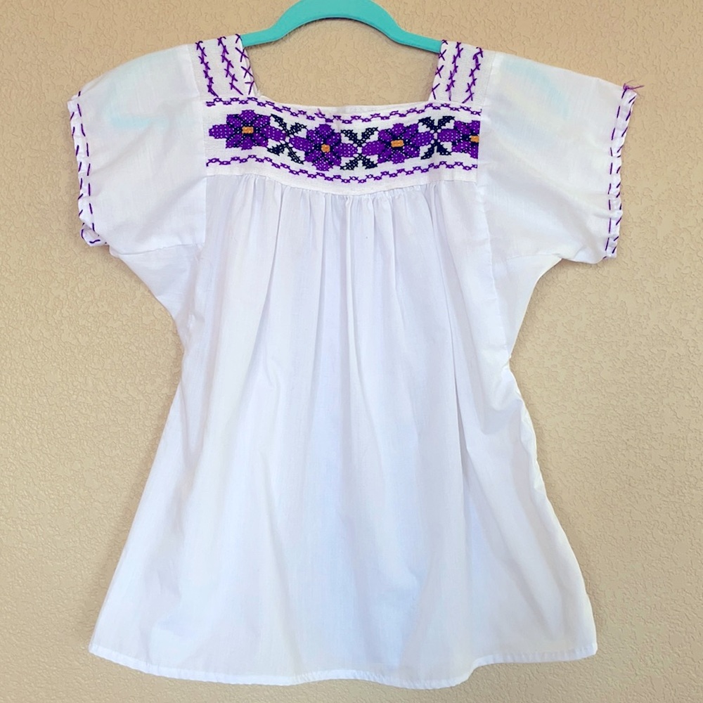 Handmade Mexican style floral top